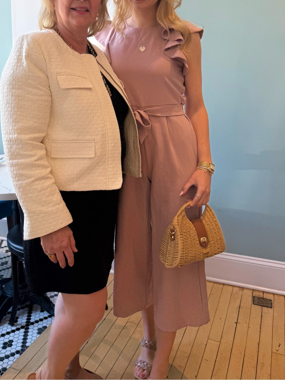 Mauve Ruffle-Sleeve Jumpsuit